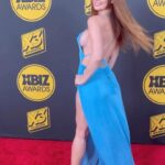 Marina Valmont Instagram - Strutting my stuff on the @xbizofficial Los Angeles red carpet. 💃 🩵 🩵 🩵 #redcarpet #xbiz #losangeles #redcarpetfashion #reels