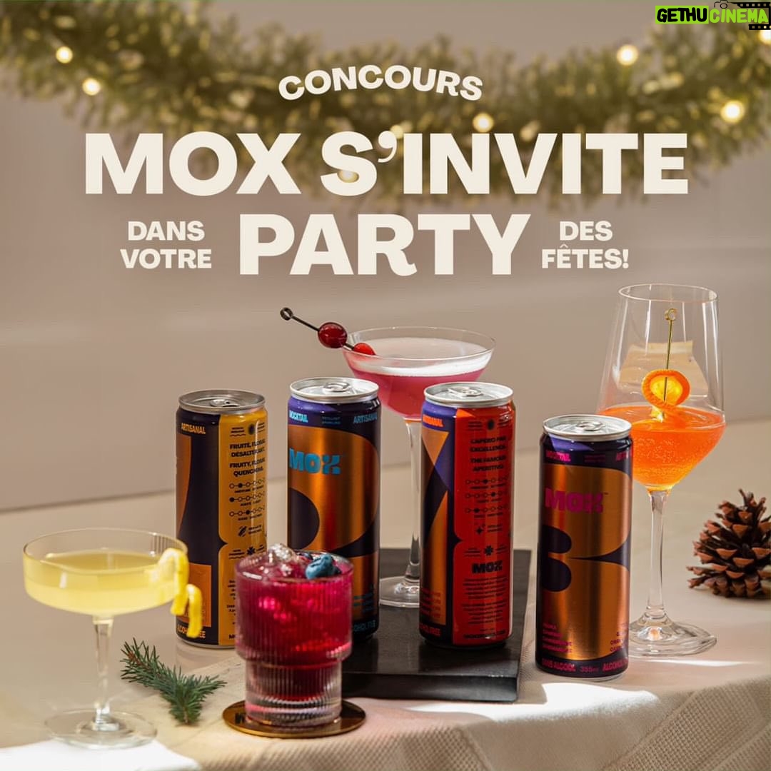 Maripier Morin Instagram - CONCOURS | MOX s’invite dans votre PARTY des Fêtes🍹🎄✨ Pour célébrer les Fêtes sans modération, courez la chance de gagner un ensemble @moxmocktail à partager lors de votre prochain party de bureau, de famille ou entre ami.e.s ! Nous ne ferons pas qu’une personne gagnante, mais bien TROIS qui pourront fêter en grand avec 4 caisses de MOX chacune. Vous n’avez qu’à suivre ces étapes pour participer : 🎁 Assurez-vous de suivre MOX Mocktail 🎁 Identifiez en commentaires les personnes avec qui vous aimeriez partager vos MOX Mocktails 🎁 Aimez et sauvegardez cette publication ✨BONUS : partagez le concours pour une chance supplémentaire de gagner !!! Le concours se termine le 10 décembre à 23h59 et les trois (3) personnes gagnantes seront tirées au hasard le lendemain puis, annoncées en story seulement. Vous devez être majeur et résident du Québec pour participer. Facebook et Instagram ne sont pas associé à ce concours. Attention aux fraudeurs et aux dates du concours - nous ne demandons jamais d’informations bancaire. #jadoremox #moxmocktail #boiresansmodération #mocktails