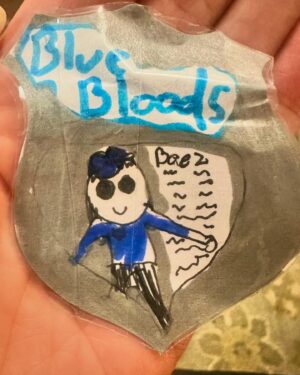 Marisa Ramirez Instagram - Last day of Blue Bloods!  I don’t have the words yet to express my joy or my sadness but at least I have a homemade sticker shield from Violet to replace the one I had to give back to props today.  The sweetest….