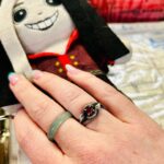 Marisha Ray Instagram - The red ruby ring with two snakes that Imogen gave Laudna, and now that @laurabaileyvo gave to Marisha. #ItsThursdayNight and love is in the Ruidian atmosphere! 💜🖤 #CriticalRole