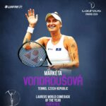 Markéta Vondroušová Instagram - I am very proud to have been nominated for Laureus World comeback of the year! Very humbled to join such amazing and inspiring athletes⚡️🤍 #laureus24
