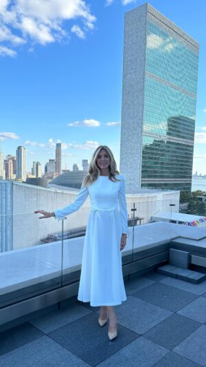 Marla Maples Instagram - It was a beautiful afternoon in NYC being hosted by the lovely first lady of Turkey H.E. Mrs. Emine ERDOĞAN. 

The wives of the leaders of Kenya, Serbia, Albania, Croatia and North Macedonia were also present at the event which introduced age-old Anatolian textiles at an exhibition held at the Turkish House. 

The First Lady Emine highlighted the cultural significance of Anatolian textiles, mentioning that the oldest weaving in the world, dating back some 9,000 years was discovered in Anatolia.  And for those asking my dress is made by Turkish designer @johnpaulataker
