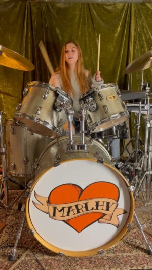 Marlhy Murphy Instagram - rumor has it annie is still not okay ⚒️🧡 #sundaydrumday #drummer
