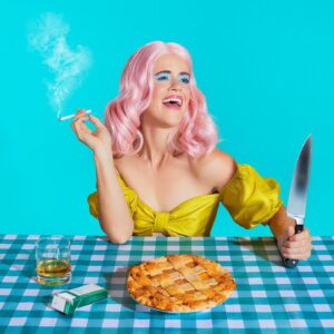 Mary Holland Instagram - Join me for lunch, won’t you?! Look at this wonderful madness, envisioned and photographed by the extremely talented @mooganphoto, with makeup and hair by the magnificent @miaweier! 🥧🔪💋