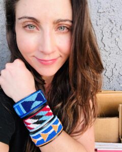 Mary Padian Instagram - I teamed up my fav non-profit @ubuntu.life showcasing a line of simple, yet bold bracelets handmade by the Maasai “mums” in maai mahiu, Kenya. As a non-profit business, Ubuntu offers their Mums meaningful jobs with above-market wages and benefits, while generating revenue that supports their special needs center. @amalwilemon is the Head of development @ubuntu.life as well as one of my bff's. So we decided to call these cool, sequined cuff's: 
