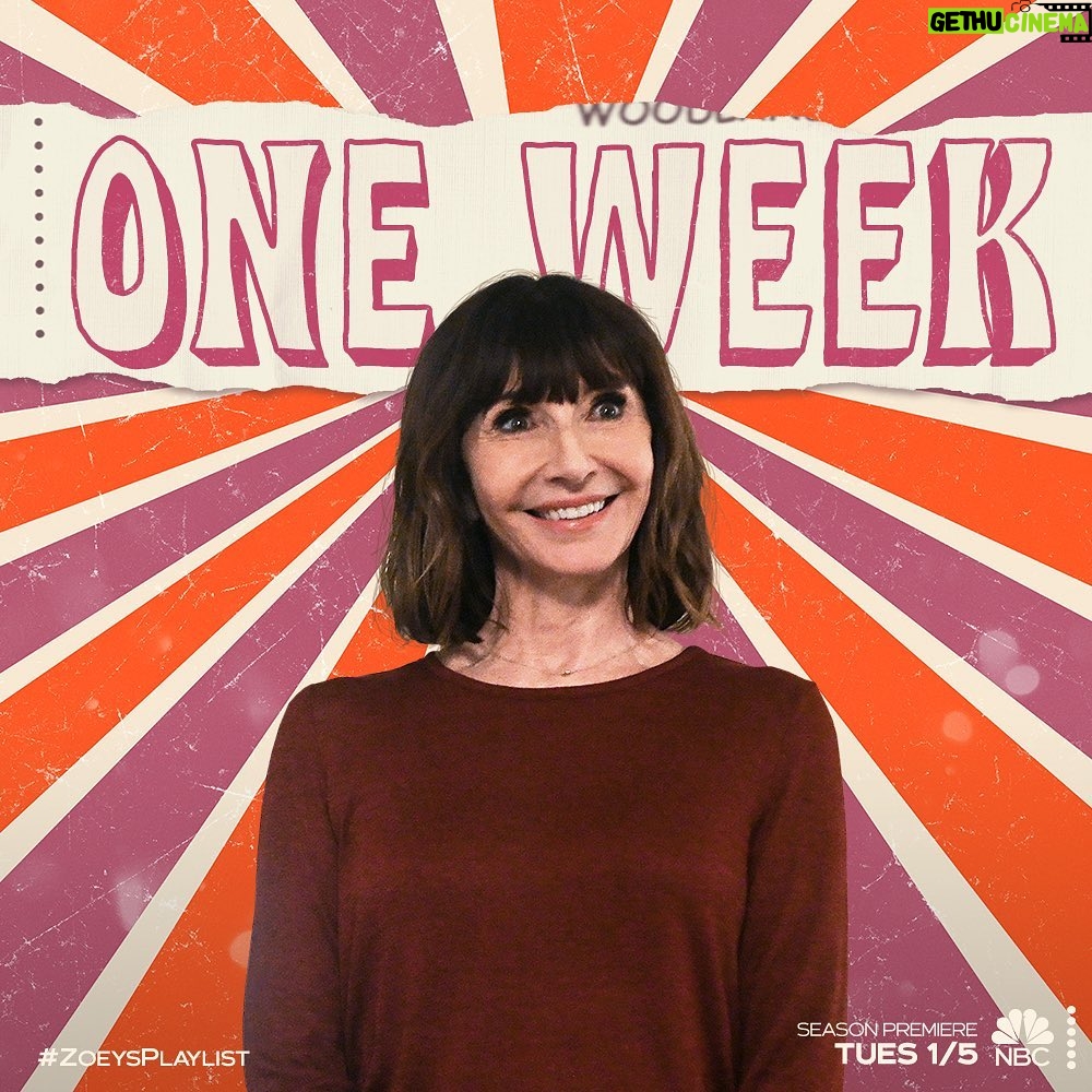 Mary Steenburgen Instagram - See you in one week! 🥳 #ZoeysPlaylist