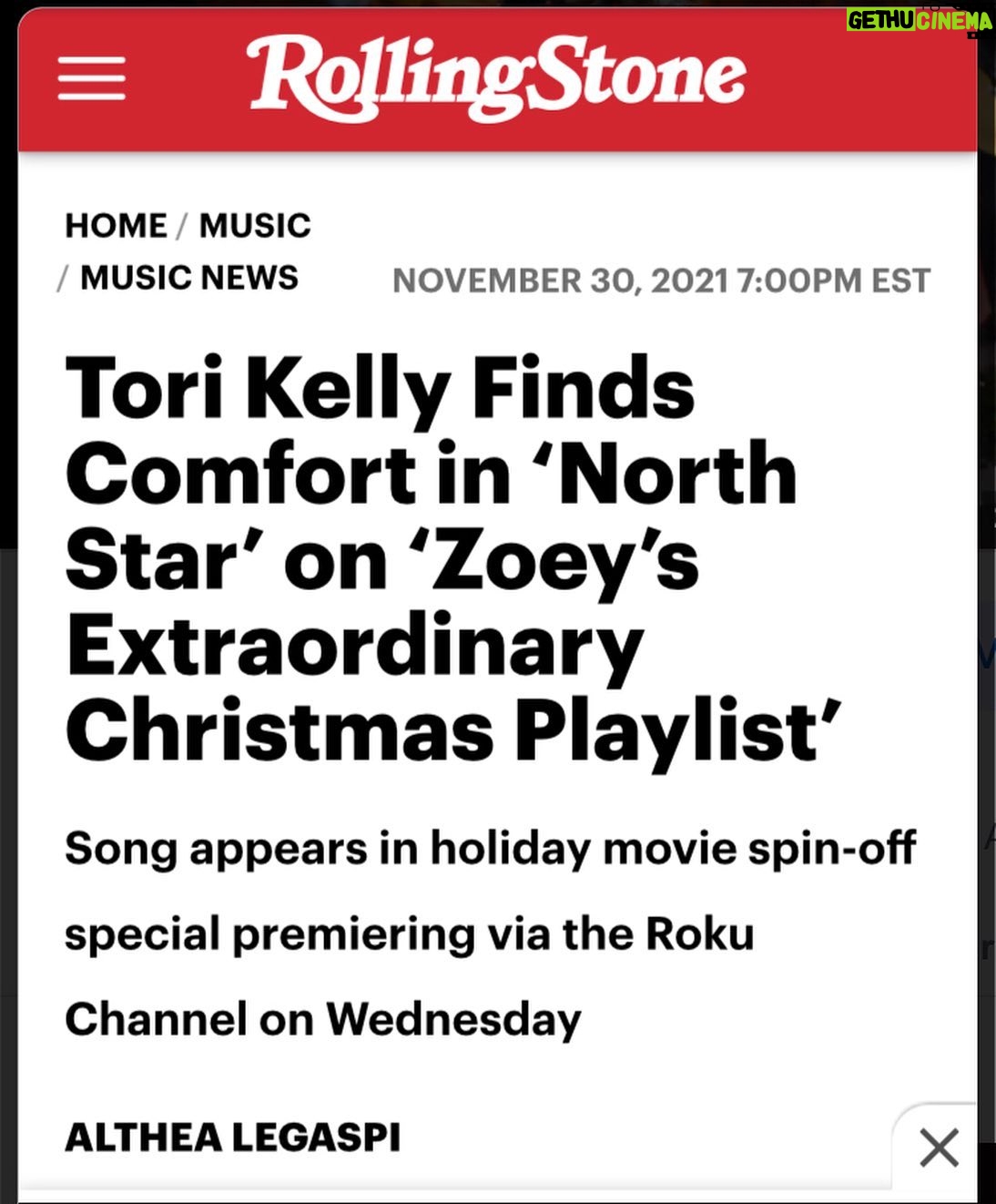 Mary Steenburgen Instagram - It will never get old to read about a song I’ve co-written (with Troy Verges and Caitlyn Smith) in a publication that I’ve been a fan of my whole life. Thank you Rolling Stone for the announcement, thank you to the insanely talented Tori Kelly for singing it so beautifully, and thank you to the incomparable Harvey Mason Junior for producing. I hope you all share and enjoy this song over the holidays. #ZoeysChristmas #NorthStar