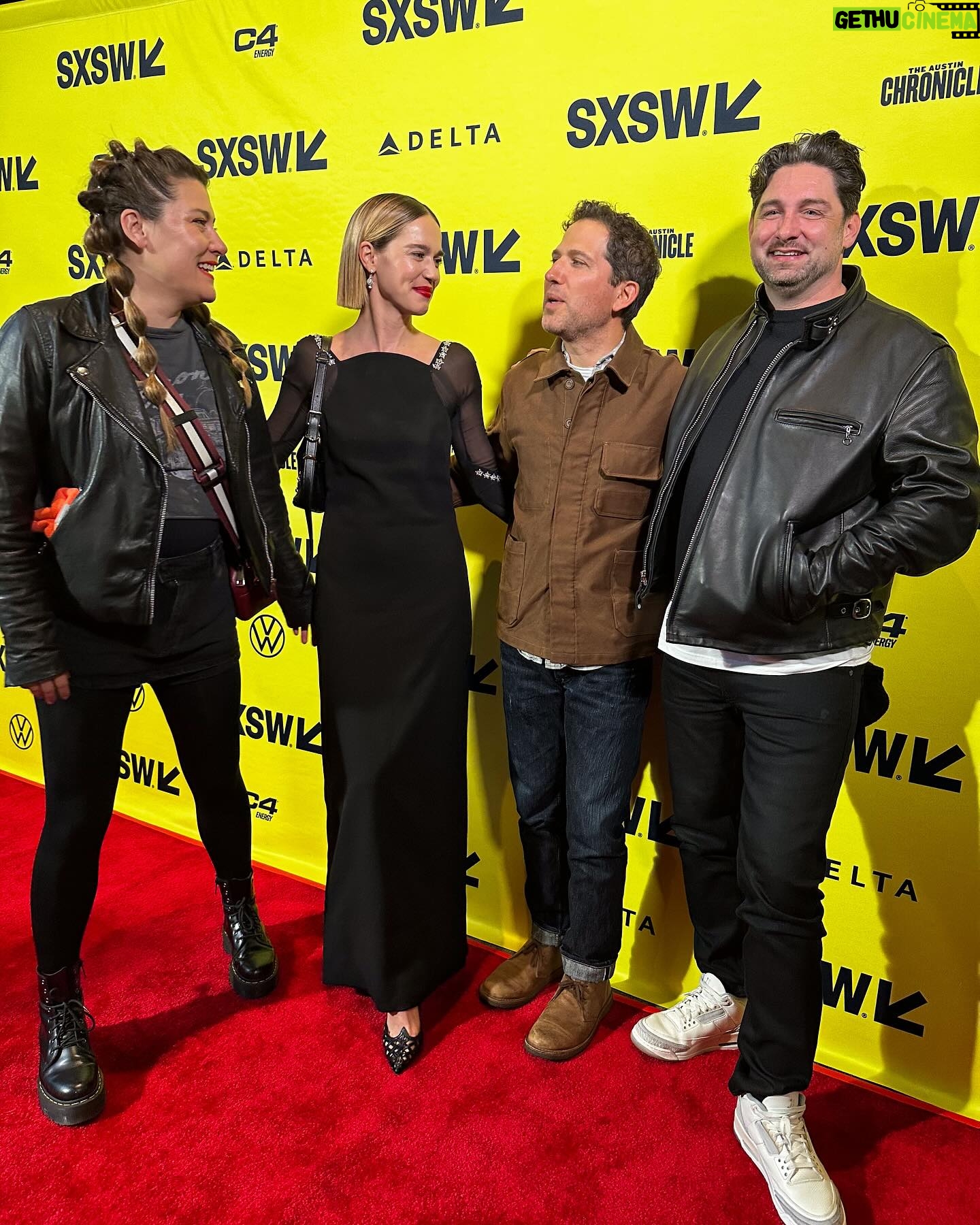 Matilda Lutz Instagram - It's been so overwhelming getting to share the premiere of MAGPIE with @samyates2020 @daisyridley #shazadlatif #tombateman #katesolomon and the audience at @sxsw ! The energy in the theatre was something I will not forget. So proud to be part of this project, thank you to everyone who was involved in the creation of this beautiful film. It takes a village! Grazie @selinbursalioglu 🖤 Thank you @amystrozzi @miasantiagohair for making me feel at my best and thank you @martinperrylutz my brother and best friend for always supporting me. Now that press is over I can go back to my favorite outfit, swipe to last picture if you're curious !