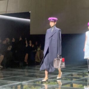 Matilda Lutz Instagram - @prada or nada ... 💜 thank you , what an incredible show!  Styling @selinbursalioglu  Hair @lorisrocchi  Make up @martina__dandrea  Grazie @stefaniacastaldi and @madeineb