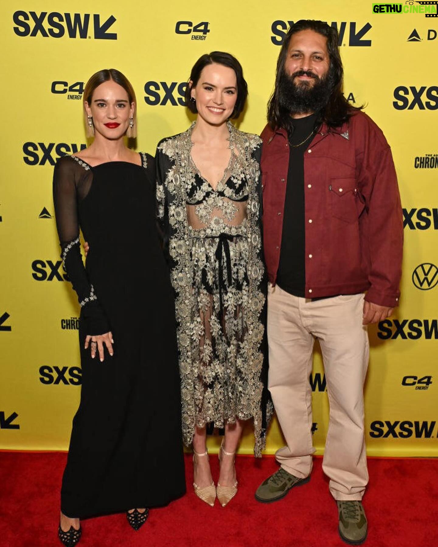 Matilda Lutz Instagram - It's been so overwhelming getting to share the premiere of MAGPIE with @samyates2020 @daisyridley #shazadlatif #tombateman #katesolomon and the audience at @sxsw ! The energy in the theatre was something I will not forget. So proud to be part of this project, thank you to everyone who was involved in the creation of this beautiful film. It takes a village! Grazie @selinbursalioglu 🖤 Thank you @amystrozzi @miasantiagohair for making me feel at my best and thank you @martinperrylutz my brother and best friend for always supporting me. Now that press is over I can go back to my favorite outfit, swipe to last picture if you're curious !