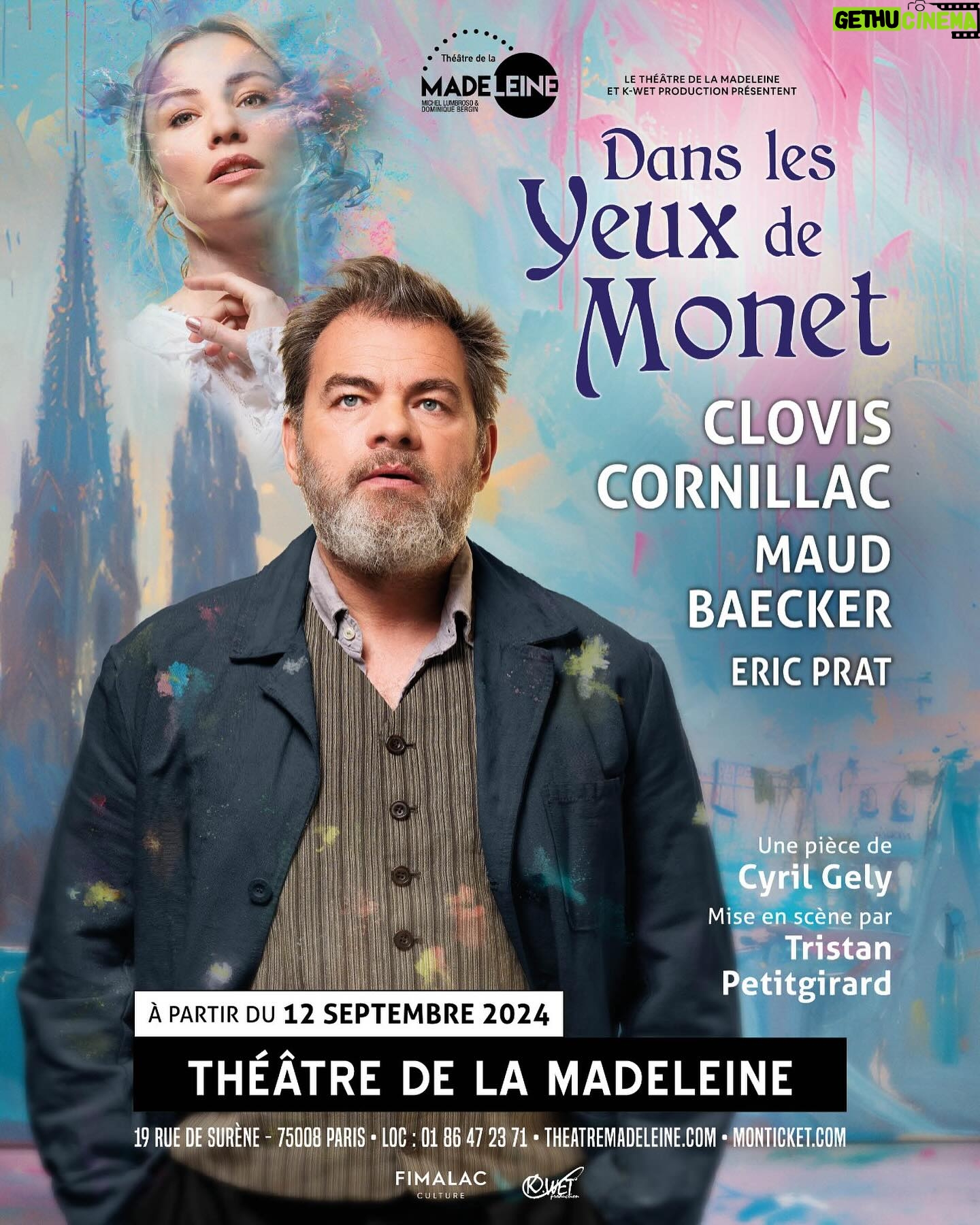 Maud Baecker Instagram - ✨đźŽđź§‘â€ŤđźŽ¨ Dans les Yeux de Monet, dès le 12 septembre au @theatredelamadeleine đź’– 
Écrit par Cyril GELY
Mise en scène de Tristan PETITGIRARD Avec Clovis CORNILLAC, Maud BAECKER et Eric PRAT Elle vient perturber son quotidien.
Elle deviendra sa source d’inspiration.

En 1892, Claude Monet s’enferme plusieurs mois au-dessus d’une boutique de lingerie et mode Ă Rouen, pour peindre la CathĂ©drale. Mais l’obscuritĂ© et le doute l’ont envahi.

Il est alors rejoint par une jeune modèle de la boutique venue passer un corset.
Elle l’exaspère, elle l’insupporte.
Mais peut-ĂŞtre saura-t-elle aussi lui rendre la grâce. Assistante Ă la mise en scène : @moussylea ScĂ©nographie : @stef.jarre Costumes : @virginiehoudiniere Lumières : @denschlepp CrĂ©ation vidĂ©o : Mathias Delfau CrĂ©ation Sonore : David Parienti Presse : @lfcommunication Production : @theatredelamadeleine @kwet_production @mlumbros Benjamin Guinois GĂ©raldine Sultan @fimalac_entertainment @theatreprivesndtp @theatresfr Photo : @cyril_bruneau Bruneau Affiche : toaster.fr. 🎟️ rĂ©servations. : https://link.theatre-madeleine.com/dans-les-yeux-de-monet/billetterie/tdlm lien en bio ✨