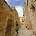 Maude Harcheb Instagram - Jour 3 : Rabat Mdina gozo -« on fait pas trop speed pendant les vacs ein ? » puis on finit par faire 35 trucs par jour -pancakes innncroyables banane beurre de cacahuète 🥜🍌 - Mdina la silencieuse, sous beeeeeaucoup de vent 💨🖤 - Par conséquent on prend pas mal de trucs dans les yeux 👀 - sur la route du ferry on s’est arrêtés voir le « Red castle » tellement ouf 🥵 - qui est cette enfant ? Pourquoi elle est si grande ? - sécurité avant tout 🛟 - notre vue pour les deux prochains jours 🤯 - rester informée avec de la lecture de qualité 🤓