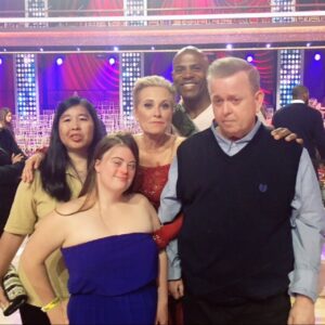Maureen McCormick Instagram - Remembering on #TBT when my #BestBuddies came to support me when I was on Dancing With The Stars. Thank you for your friendship and love @caleyversfelt_official , Crystal F., @markjwylie and Denny. #BestBuddiesMonth @bestbuddies #Inclusion ❤️