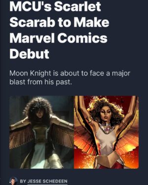 May Calamawy Instagram - Today this happened... No big deal 💅⁣
⁣
But seriously… HOW EXCITING IS THIS?! ⁣
⁣
Roy Thomas created Scarlet Scarab in 1977, we rebooted the character in 2022 and now thanks to Jed MacKay we come full circle and she lives on in the comic books!! 🥹❤️