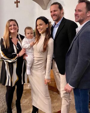 Maya Stojan Instagram - What a beautiful experience christening our baby boy in an old Swiss church full of history. I love knowing that Jesus will be with Leo on this journey. 
A huge thank you to his Godfather @davidbrenner for making it all the way from San Diego and to his Godmother @sicuranzaluisa who’s been my best friend for over 30 years! 
Cheers to my loving husband @toddclever for being open minded to my spiritual beliefs and being bold enough to read a passage in french in front of everyone (he doesn’t actually speak the language)! 
And a massive thank you to my parents for organizing it all. It truly was very special! ♥️🙏🏽