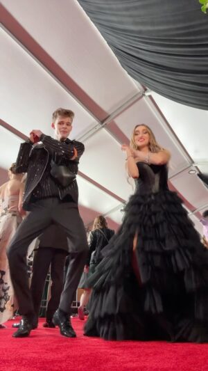 McKenzi Brooke Instagram - matching fits!🖤 @merrickhanna #grammys #dance