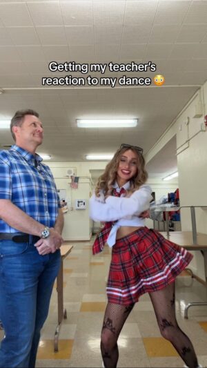 McKenzi Brooke Instagram - I think he liked my dance 😂 #dance #school #schoolteacher #girlfriend #comedy #react #teacher