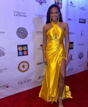 Meagan Tandy Instagram - While I have been living my dream as an actress, my ultimate mission is to empower today’s teens and young women to be the best version of themselves and to feel great while doing it. 

Through numerous sponsors and partnerships, I’m able to serve our youth by producing conventions where young women can attend for FREE, while gaining ACCESS to scholarship opportunities and mental health information. 

It’s truly an honor to receive the Dr. Margaret Hill Community Leadership Award. She was an icon who dedicated her life to serving and educating the youth with love and compassion. 

As my mission presses forward, my goal is to serve the youth and community with the same compassion and sincerity that would make Dr. Hill proud to call me a recipient. 

Thank you Lord. Thank you for giving me the mission, the dream and the ability to do this 🙏🏽 

Thank you Dr. Eric Bishop, Dr Henry Shannon, The Women On The Move Network, Mr. And Mrs. Tommy Morrow, and Ta Lese Morrow. Thank you Inland Valley News for inviting and honoring me at the 24th Annual Celebration of Excellence Awards Gala. 
•
Foundation: @herempirecon 
Dress Design: Sherri Hill @sherrihill 
Makeup Artist: Ellyn Durant @makeupbyellyn