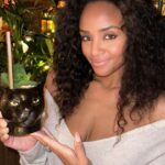 Meagan Tandy Instagram - Currently drinking vibraniam right now in London #blackpanther #wakandaforever #london #specialtydrinks