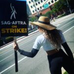Meagan Tandy Instagram - We out here 🪧 💪🏽 • #sagaftra #unionstrong #sagaftrastrong #sagaftrastrike