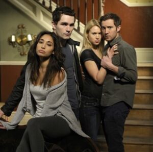 Meaghan Rath Instagram - Thrilled to announce: BEING HUMAN VIRTUAL REUINION

Coming soon. 

An evening of indulging in nostalgia, and getting answers to all your questions (some of which may include why the hell @samhuntington and @kristenhager are clutching eachother that in this photo, while @switwer1 are I seem unfazed by whatever the hell they are looking at*)

*don’t have the answer to this question.