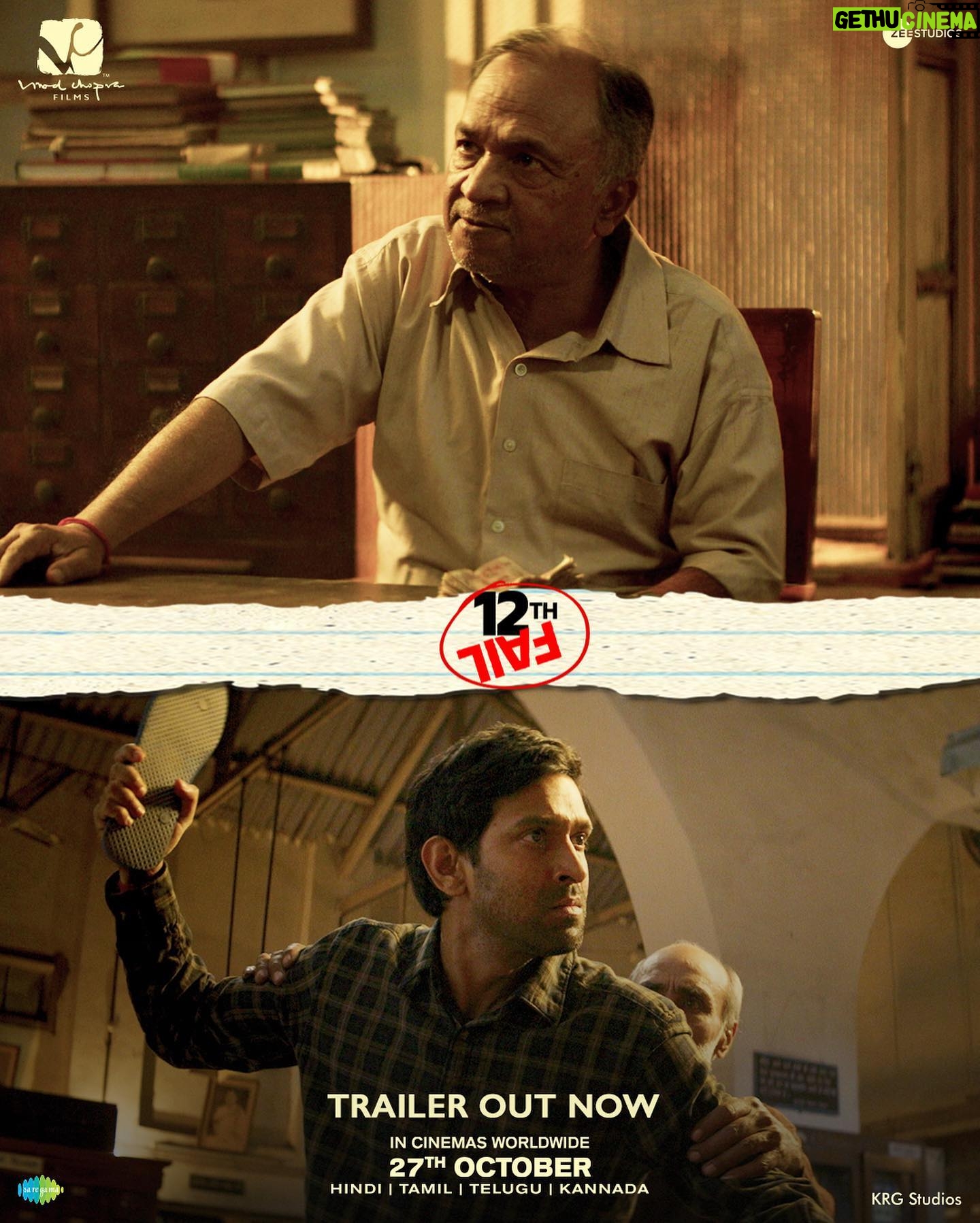 Medha Shankar Instagram - Each scene tells a story of never giving up on passion, dreams, and the pursuit of greatness. Zero se kar #Restart! Watch #12thFail in cinemas on 27th October - inspired by a million true stories. #12thFailTrailer out now: Link in bio @vidhuvinodchoprafilms @zeestudiosofficial @vikrantmassey @anantvjoshi @anshumaan_pushkar #VikasDivyakirti @arsgeeta @itsharishkhanna @priyanshuchatterjee @moitrashantanu @swanandkirkire @saregama_official @krgstudios