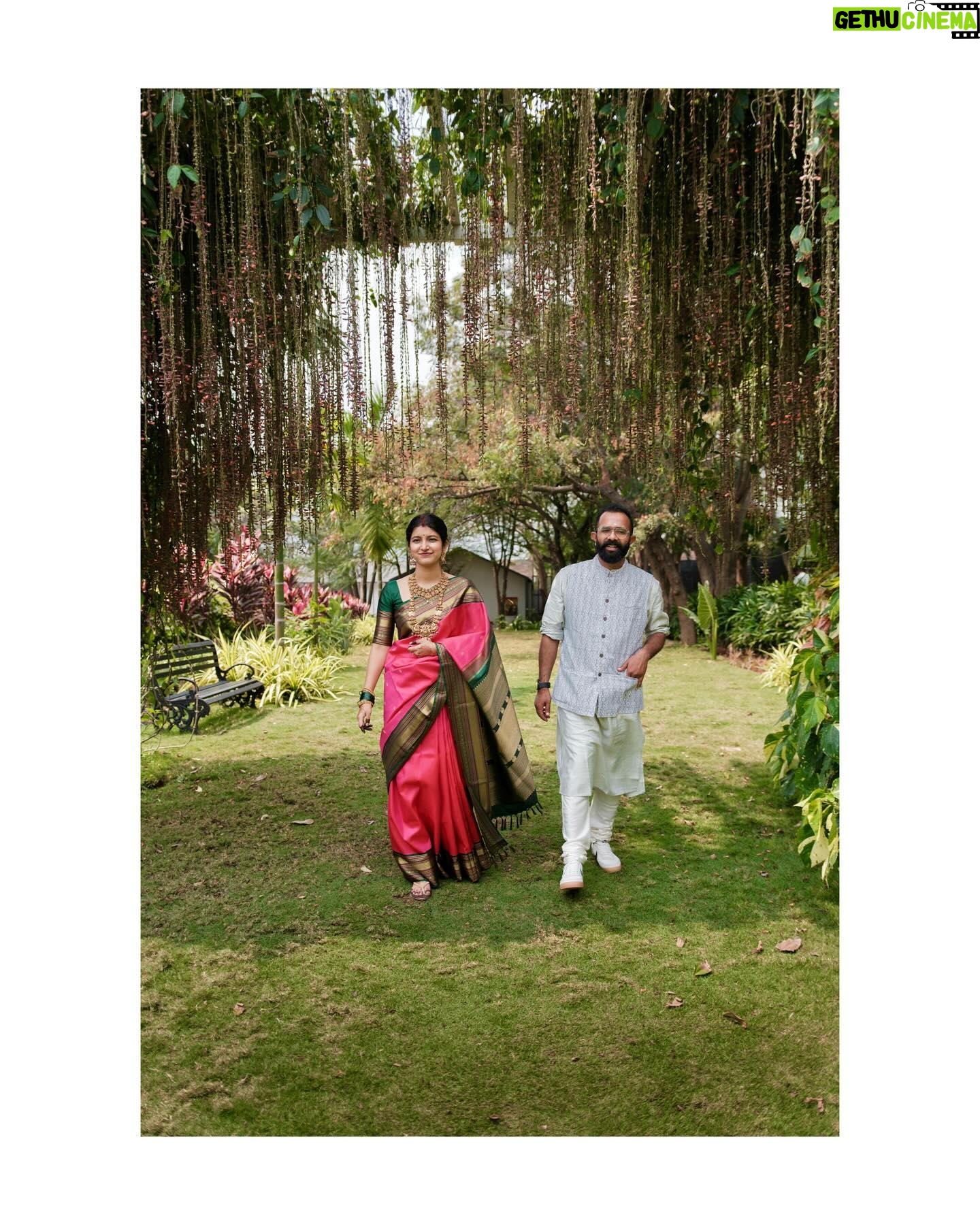 Meetha Raghunath - 181K Likes - Sarees of my Wedding.
Part 2 - The Wedding!
1. The blue and red silk saree with golden zari - As a family we love single colour solid bodied sarees with traditional borders. My mom got this for herself first but I flicked it from her for the pre wedding ceremony and I’m glad I did. This is also from Anya.
2. The cream tissue silk saree with a green pallu - I only wanted to wear sarees for any occasion associated with the wedding. I found this gorgeous saree that’s tissue silk and has a beautiful green pallu. Wearing a sleeveless green blouse, I sorigified (read tucked in) the pallu and danced away at the cocktail party. I got this from Anya (again).
3. The cream silk saree with orangish red thread worked border - This is one of the first sarees I ever got. We went to Mahaveers Coimbatore just to see sarees with no intention of buying any immediately but as soon as I saw this I knew this was it. Red and white are traditional Badaga colours and I couldn’t have asked for anything better.
4. The pink silk saree with a green border - My mom and sister had selected this from Nalli in T Nagar when I was promoting Good Night. I went in after work and loved it when I saw it because it has such a distinct tone of pink to it with impeccable zari work.
We wanted the engagement and the wedding to be a super chill intimate party. So I draped my own sarees, did my own hair and make up and got ready before the rest of the family.( Also I had my mom and sister for any help I needed, so 🌝) I also wore kannadi valayals (glass bangles) because I love them!
I love it when I know where someone got a piece of clothing I like from. So this me sharing where I got my wedding sarees from. This is not an ad, nobody is paying me for it. I love the sarees I got for my wedding and I’m really grateful for them. I hope you get to wear all that you love and enjoy too🌻
Thank you for your time!
@weddingsbyvasanth