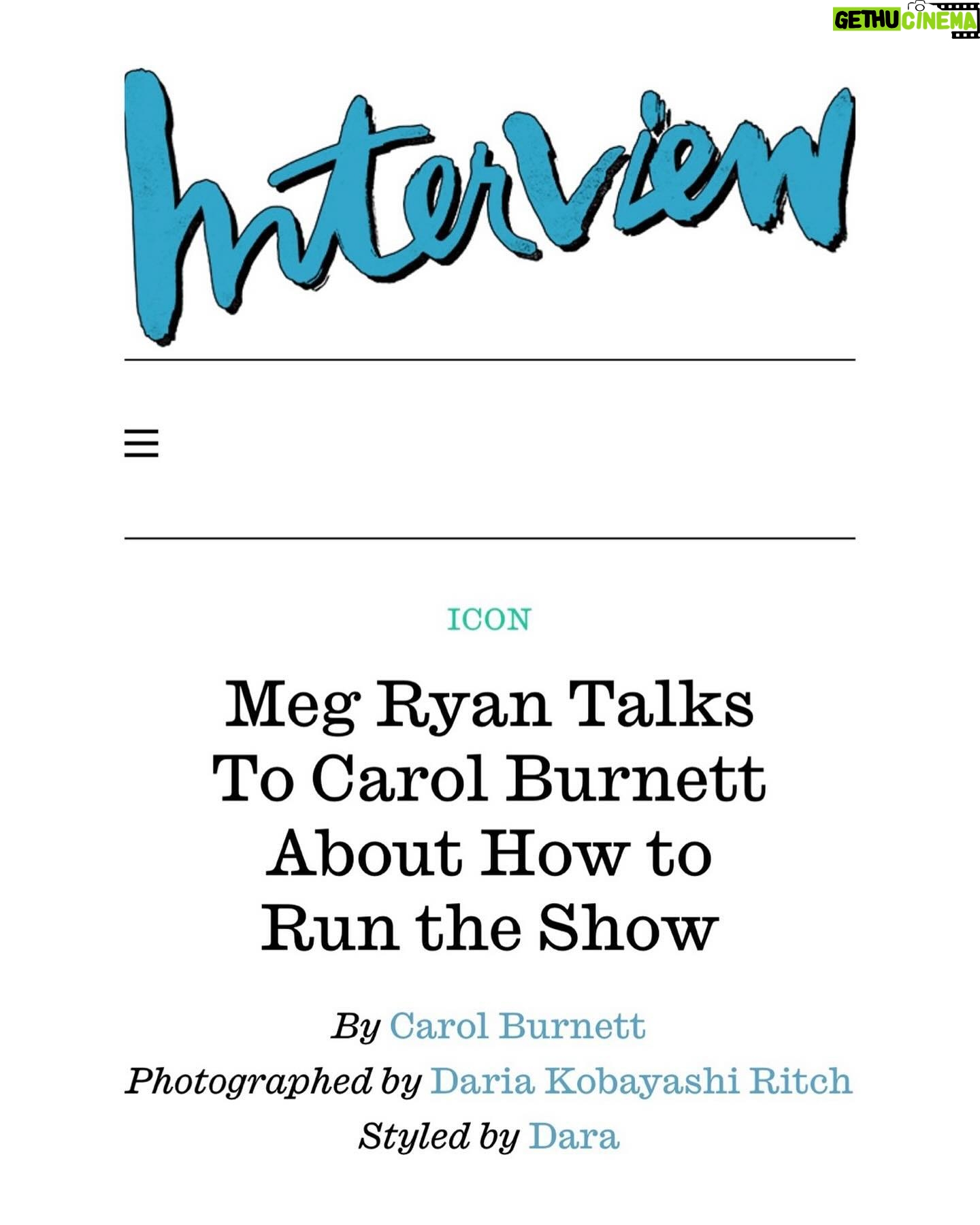 Meg Ryan - 14.3K Likes - @interviewmag