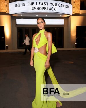 Megalyn Echikunwoke Instagram - Loved celebrating black talent and entrepuenuarship with @15percentpledge non profit last night. So inspired by @aurorajames & @emmagrede and what they have created. Black business is good business! 
Donate, #takethepledge and #shopblack! 

Black designers: @mejeannecouture @adiba.official 
MU: @joannasimkin 
📸: @bfa
