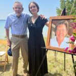 Megan Boone Instagram - We memorialized my Grandma Kay D today. I read this poem by Sharon Olds & told stories with family on this beautiful lake. 🦀 Happy Summer Solstice, Kay 🌞