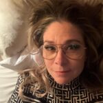 Megan Follows Instagram - Fun night … back home ready for bed…now, how to get out of this dress. #zipperintheback #balmainparis