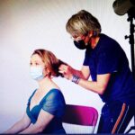 Megan Follows Instagram - One more pin please. On the set of @cwrepublicsarah with Rejean Forget and mysterious hands
