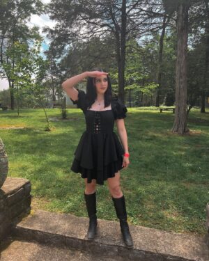 Megan Nicole Instagram - huzzah! first ren faire ✔️

Ate fried food, saw a castle, and used a bow and arrow for the first time (which went about as well as it does in skyrim for me). 
Overall, I’d say today doth slayeth