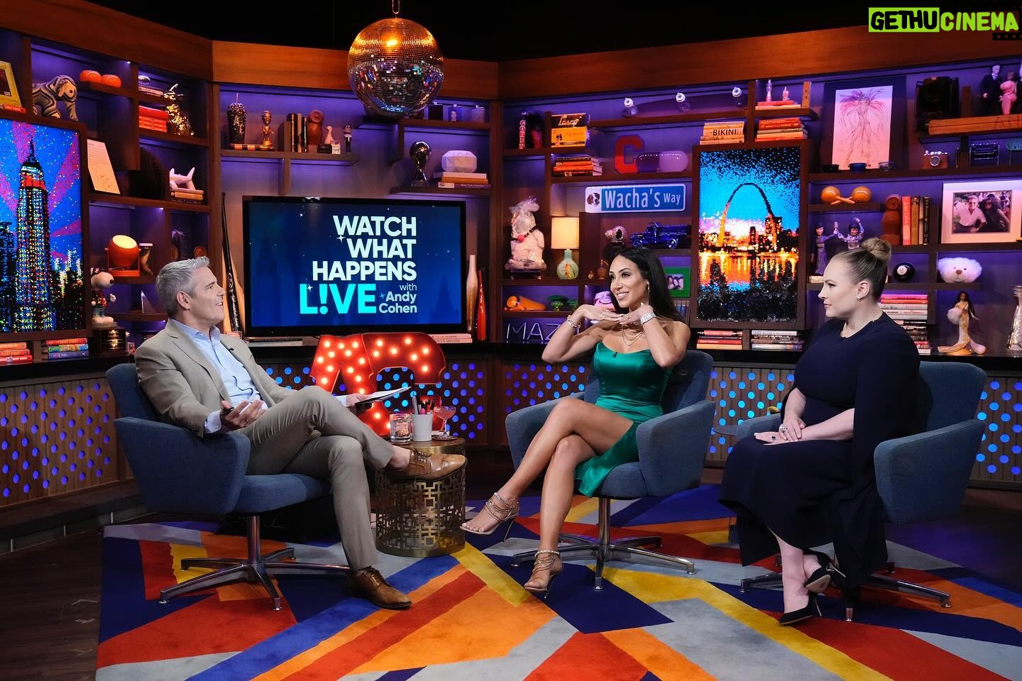 Meghan McCain Instagram - Thank you Andy @bravoandy for having me in the clubhouse tonight on @bravowwhl with the lovely and gorgeous @melissagorga - it was such a pleasure! ♥️✨🇺🇸🍾 And thank you so much @ccprostyles for the glam (hair and makeup!) you’re a genius and it’s such a gift to be able to work with you! ✨♥️ And thank you @nicolerosejewelry for the pearl earrings! You’re the best of the best. 💎