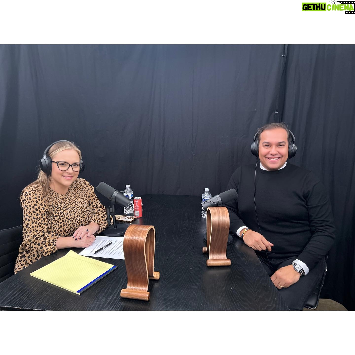 Meghan McCain Instagram - Next week on my new podcast “Meghan McCain has entered the chat” - we have a very juicy guest @rep.georgesantos. Trust me, you’re not going to want to miss his first personal sit down interview. We discuss topics from how he “hard launched his husband”, to his stances on unions, Israel, his alleged crimes and more (and yes Kitara Ravache too). 🎙️🇺🇸