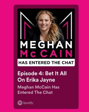 Meghan McCain Instagram - My brand new interview with the queen, icon, legend, housewife extraordinaire and my wonderful friend @theprettymess Erika Jayne is out now everywhere you find podcasts! I am so happy and excited to share this one with you!! ♥️🎙️