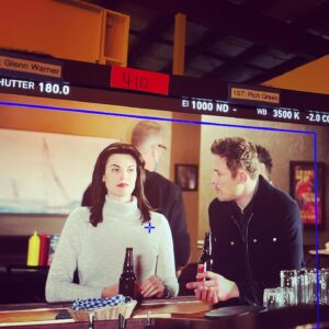 Meghan Ory Instagram - Scenes from a date night….Most alone time with hubby since kids 😂 -at work😂 @johnny_reardon_ @hudsonandrex 📸 @ella__keefe 
#onset