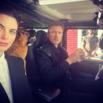 Meghan Ory Instagram – This is the only way I can track down my super busy hubby @johnny_reardon_ —job crash😂 Work wife #diesel and wife wife on #hudsonandrex @hudsonandrex