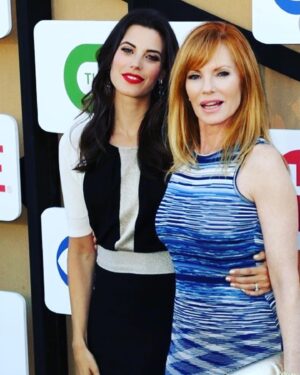 Meghan Ory Instagram - It’s rainy and cold today….Reminiscing to dress up day wearing beautiful clothes. Styled by the fabulous @cristinaehrlich @j_mendel  dress & gorgeous date @marghelgenberger @cbstv ❤️