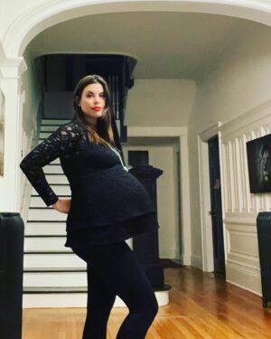 Meghan Ory Instagram - 87 weeks pregnant and ready to party 🤪 thanks for having me @finfilmfest - love learning all about the east coast film industry! #fromcoasttocoast #aiff #inbedby10
