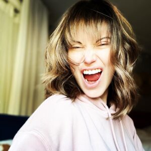 Meghan Ory Instagram - I have a covid-hair-boredom problem! #oops #fringe @donpowerhair