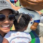 Mekia Cox Instagram - Spent some family time at the @dodgers game over the weekend! My idea of a perfect home run ❤️⚾️ #LADodgers