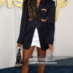 Mekia Cox Instagram - Helllllllooo NYC 🗽Got dolled up with my @therookieabc fam at The Upfronts! Lots of remarkable talent in the room ✨ Blazer, Bralette, Shorts: @rokhofficial Makeup: @killahcamz Jewelry: @jennifermillerjewelry Shoes: @gianvitorossi Handbag: @tammyandbenjamin
