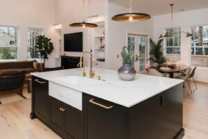 Melanie Paxson Instagram - This kitchen is a dream come true thanks to @uniquekitchensandbaths ⚡️✨ This space in our home brings our family together through cooking, spending time at the dinner table, & sharing memories through meals. We love this space and we are super grateful to have worked with Unique! They made our vision a reality 💭