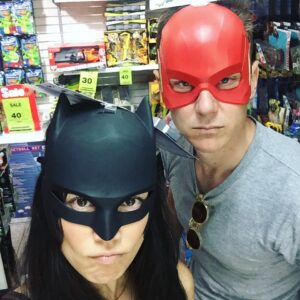 Melanie Vallejo Instagram - Happy holidays everyone.
Love from Batman and The Flash. ⚡️⚡️⚡️