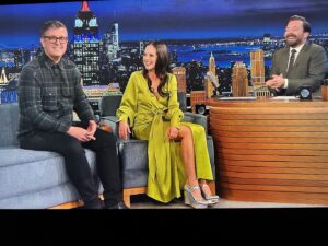 Melanie Zanetti Instagram - Tonight on the @fallontonight show talking all things @officialblueytv! 🧡💙 
HUGE THANK YOU TO 
@viktorijabowers for make up 
@damianmonzillo for hair 
@veronicaspadaro styling 
@bethslg my incredible manager for bringing it all together. 
You are all brilliant and I love you all! 💚