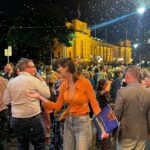 Melanie Bracewell Instagram – They had “snow” falling down after the Groundhog Day premiere in Melbourne last night. I tried to embrace it like the movies but my arms are too long so I just ended up smacking a stranger. P.S the show was excellent ya gotta see it
