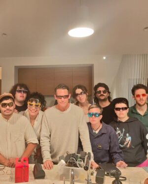 Melanie Bracewell Instagram - Taskmaster was one of the greatest experiences I’ve ever had. I love this amazing group of people. What a joy. No spoilers on the final result, just us on the final record day at Jeremy Wells house, where I had a 6am flight the next day and didn’t sleep. Also he had a box of fancy sunglasses for some reason. Thank you to everyone who watched, it’ll be available in Australia tomorrow on Binge!