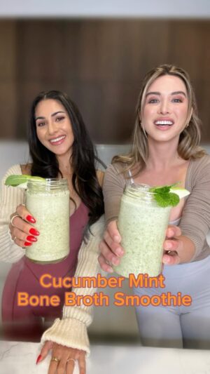 Melissa Bolona Instagram - 🥒🍏 Refreshing Cucumber Mint Bone Broth Smoothie 🍏🥒
Looking for a revitalizing drink to kickstart your day? Try out this unique blend of flavors packed with goodness! Here’s how to whip it up:
Ingredients:
	•	1 pouch of Beauty & the Broth bone broth (chicken or beef)
	•	1 cucumber, peeled and sliced
	•	Handful of fresh mint leaves
	•	1 green apple, cored and sliced
	•	Juice of 1 lime
	•	Ice cubes (optional)

Instructions:
 Prepare Ingredients:
	•	Ensure that the bone broth is chilled or at least at room temperature. Peel and slice the cucumber, core and slice the green apple, and gather fresh mint leaves.
 Blend the Rejuvenating Smoothie:
	•	In a blender, combine bone broth, sliced cucumber, fresh mint leaves, sliced green apple, and the juice of one lime.
 Add Ice Cubes (Optional):
	•	If you prefer a colder smoothie, add ice cubes to the blender.
 Blend Until Smooth:
	•	Blend the ingredients until you achieve a smooth and refreshing consistency.
 Pour into a Glass:
	•	Pour the Refreshing Cucumber Mint Bone Broth Smoothie into a glass.
 Serve and Enjoy:
	•	This smoothie is a rejuvenating and hydrating option, combining the goodness of bone broth with the refreshing flavors of cucumber, mint, green apple, and lime.
Cheers to a nourishing start! 🌿✨ 
.
.
.
.#HealthyLiving #SmoothieRecipe #bonebrothmagic