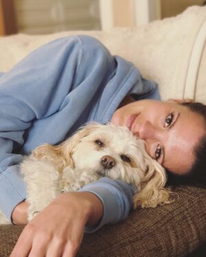 Melissa Claire Egan Instagram - So very sad to share we had to say goodbye to our sweet Sophia yesterday😭💔 And although we were so lucky to have 16 1/2 years with this special angel, it just never seems like enough time. We are heartbroken but also grateful. Sophia made me a Mom. She changed me forever. So many of you knew and loved her. She was the best girl, so much personality, hated the mailman and loved “getting the mail.” She barked at any animal on the tv. And although she slowed down a lot the last year or two, she always had the most human eyes. She was our best girl and I can’t imagine her not being here anymore😭 I know it’s part of life as a dog parent, but it hurts so bad. We will love you forever our sweet Sophie girl. And will see you again one day. Now go get that mailman🕊️❤️🐾